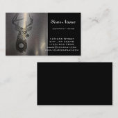 ガーリーで抽象的なシカの(雄ジカの)枝角のシカのシルエット 名刺 (正面/裏面)