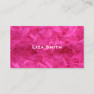 ガーリーで明るいピンクの羽のセクシーな名刺 名刺
