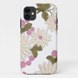 ガーリーで白く、ピンクのデイジーのiPhone 5の箱 iPhone 11 ケース