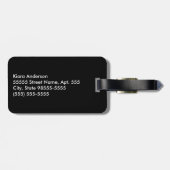 ガーリーで真新しい緑のチータのプリントのかわいい弓および名前 ラゲッジタグ (裏面横)