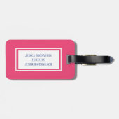 ガーリーで航海のな夏のビーチパターンモノグラム ラゲッジタグ (裏面横)