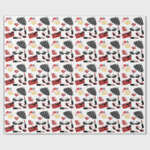 ガーリーで赤い付属品の包装紙 ラッピングペーパー (フラット)