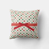 ガーリーで赤い水玉模様の休日パターン装飾用クッション クッション (裏面)