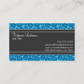 ガーリーで青いヒョウのサロンの名刺 名刺 (裏面)