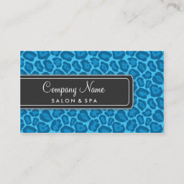 ガーリーで青いヒョウのサロンの名刺 名刺