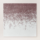 ガーリーで魅力的なのどのばら色の金ゴールドのグリッターの白いグラデーション ジグソーパズル (縦)