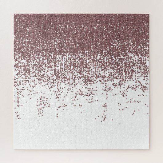 ガーリーで魅力的なのどのばら色の金ゴールドのグリッターの白いグラデーション ジグソーパズル (縦)