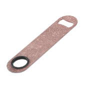 ガーリーで魅力的なピンクのバラの金ゴールドホイルおよびグリッターの網 スピード栓抜き (正面アングル)