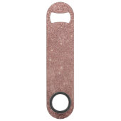 ガーリーで魅力的なピンクのバラの金ゴールドホイルおよびグリッターの網 スピード栓抜き (裏面)