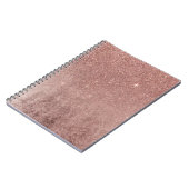 ガーリーで魅力的なピンクのバラの金ゴールドホイルおよびグリッターの網 ノートブック (左側)