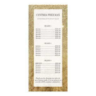 ガーリーで魅力的な金ゴールドホイルおよびグリッターの網 ラックカード