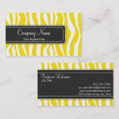 ガーリーで黄色いシマウマのプリントの名刺 名刺 (正面/裏面)