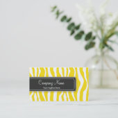 ガーリーで黄色いシマウマのプリントの名刺 名刺 (スタンド正面)