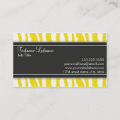 ガーリーで黄色いシマウマのプリントの名刺 名刺 (裏面)