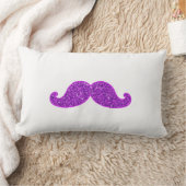 ガーリーなおもしろいのレトロの髭の紫色のグリッター ランバークッション (ブランケット)