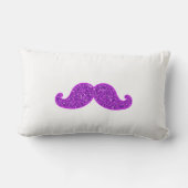 ガーリーなおもしろいのレトロの髭の紫色のグリッター ランバークッション (裏面)