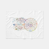 ガーリーなお洒落な夢のキャッチャーの水彩画 フリースブランケット (正面(横))