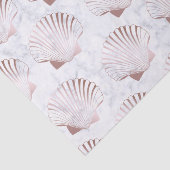 ガーリーなばら色の金ゴールドの貝殻パターン及び白い大理石 薄葉紙 (詳細)