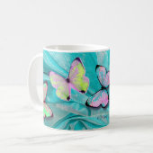 ガーリーなギフト! 蝶マグは、名前を加えます! マグカップ (正面左)