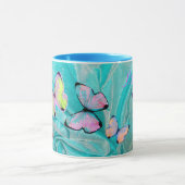 ガーリーなギフト! 蝶マグは、名前を加えます! マグカップ (中央)