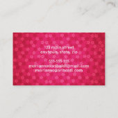 ガーリーなショッキングピンクのかわいいフクロウ 名刺 (裏面)