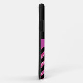 ガーリーなショッキングピンクの黒のシェブロンのグリッター Case-Mate iPhoneケース (裏面/右)