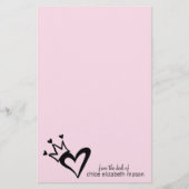 ガーリーなハートの落書きの文房具 便箋 (正面)