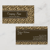 ガーリーなヒョウのサロンの名刺 名刺 (正面/裏面)