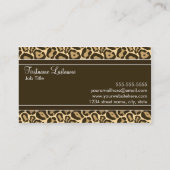 ガーリーなヒョウのサロンの名刺 名刺 (裏面)