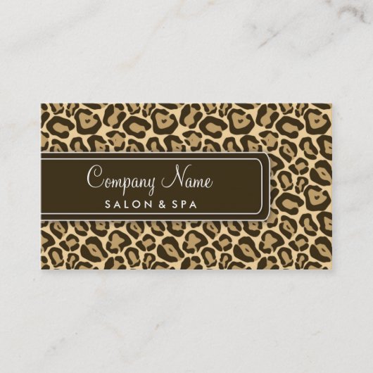 ガーリーなヒョウのサロンの名刺 名刺 (正面)