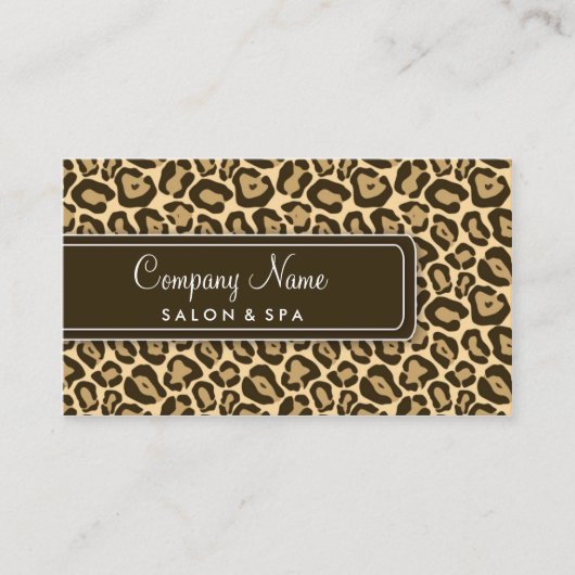 ガーリーなヒョウのサロンの名刺 名刺 (正面)