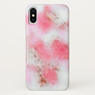 ガーリーなピンクおよび白い大理石パターン iPhone X ケース