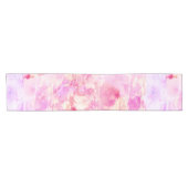 ガーリーなピンクおよび紫色の色彩の鮮やかなきらめく水彩画 ショートテーブルランナー (横)