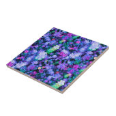 ガーリーなピンクおよび紫色の花のSucculents タイル (側面)