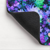 ガーリーなピンクおよび紫色の花のSucculents マウスパッド (コーナー)