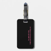 ガーリーなピンクによってステッチされるリボンのパーソナライズなバッグ ラゲッジタグ (裏面縦)