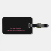 ガーリーなピンクによってステッチされるリボンのパーソナライズなバッグ ラゲッジタグ (裏面横)