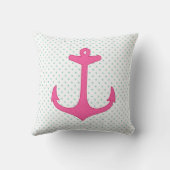 ガーリーなピンクのいかりの水玉模様の航海のなデザイン クッション (裏面)