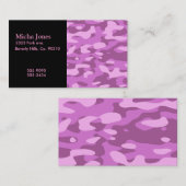 ガーリーなピンクのカムフラージュ 名刺 (正面/裏面)