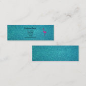 ガーリーなピンクのグリッターのフラミンゴのターコイズのグリッター スキニー名刺 (正面/裏面)