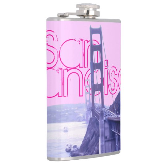 ガーリーなピンクのサンフランシスコのゴールデンゲートブリッジ フラスク (右)