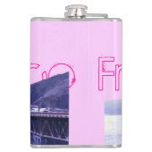 ガーリーなピンクのサンフランシスコのゴールデンゲートブリッジ フラスク (裏面)