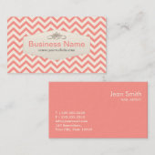ガーリーなピンクのシェブロンのネイルアートの名刺 名刺 (正面/裏面)