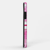 ガーリーなピンクのハートおよび水玉模様のかわいい弓および名前 Case-Mate iPhoneケース (裏面/右)