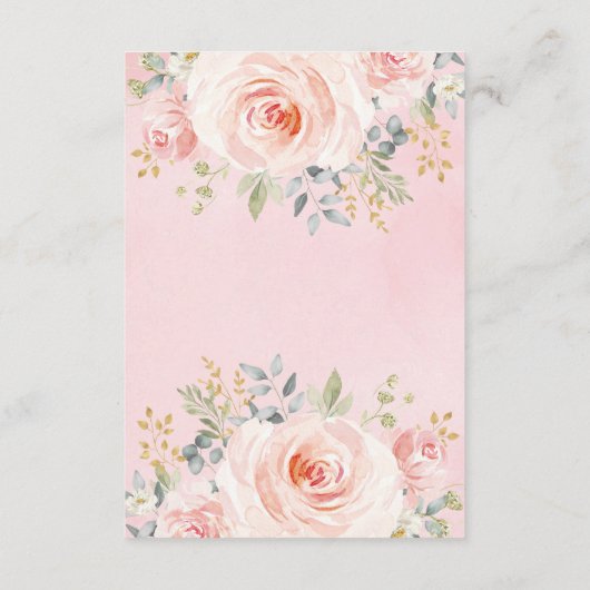 ガーリーなピンクのバニーウサギのベビーシャワーの本の要求 エンクロージャーカード (裏面)