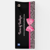 ガーリーなピンクのヒョウのプリントのかわいい弓ブティック6つのft 横断幕 (縦)