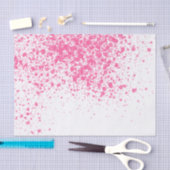 ガーリーなピンクのモダンな（ばちゃばちゃ）跳ねるのペンキパターン 薄葉紙 (クラフト)