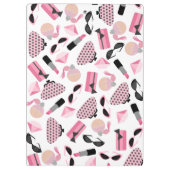 ガーリーなピンクの付属品パターンクリップボード クリップボード (裏面)