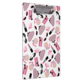 ガーリーなピンクの付属品パターンクリップボード クリップボード (右)