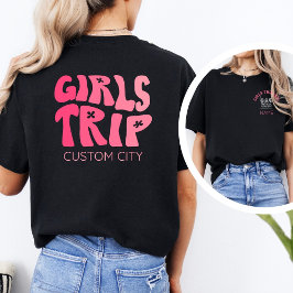ガーリーなピンクの女子旅 2026 パーソナライズドトラベル Tシャツ